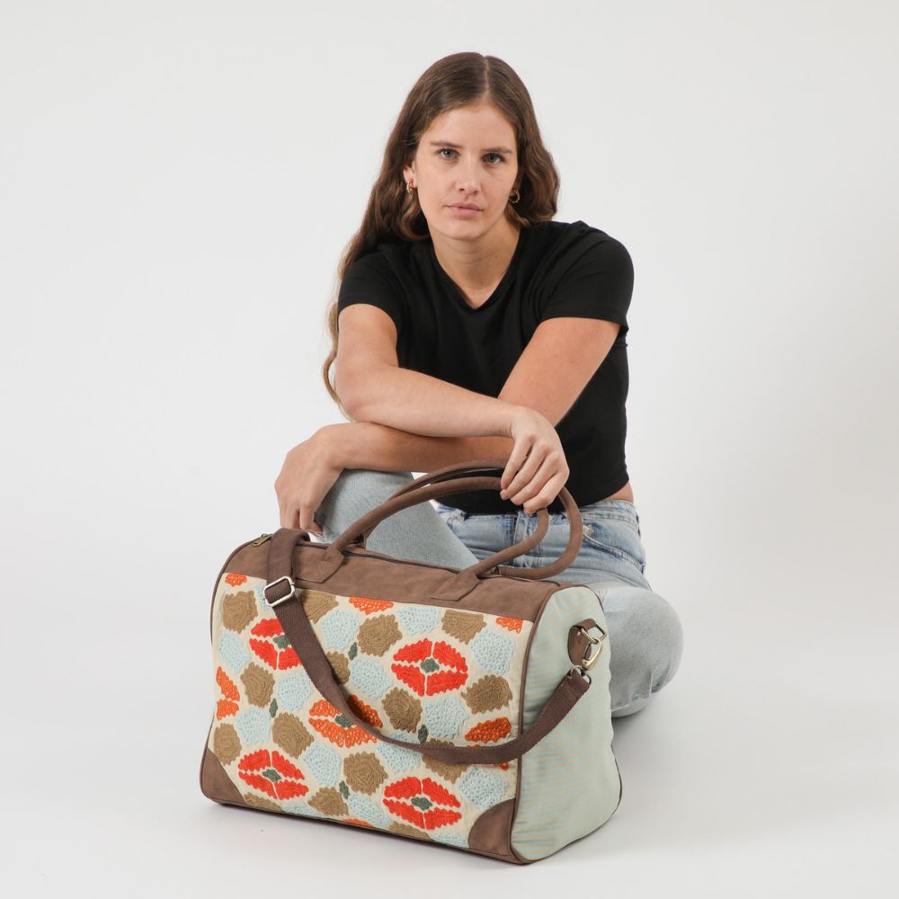 Bolso Hippie Café y Celeste Humana