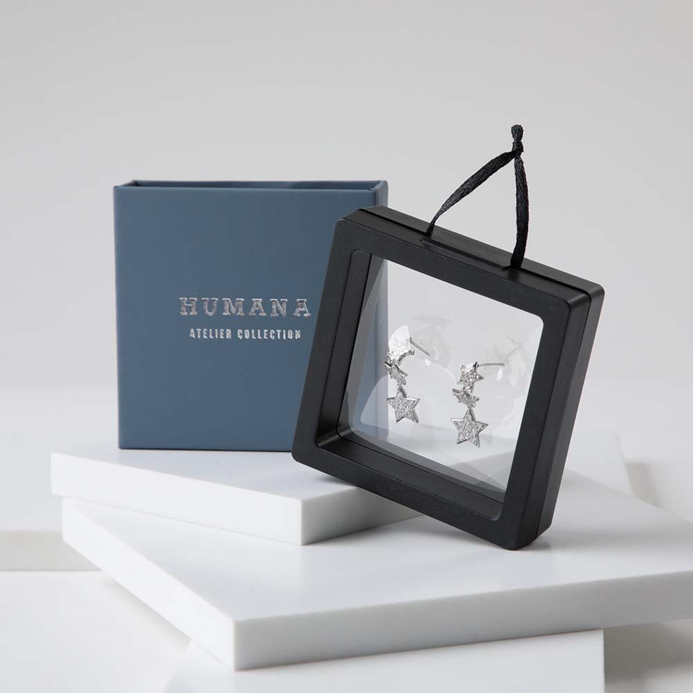 Aros Largo Baleal Plateado Humana