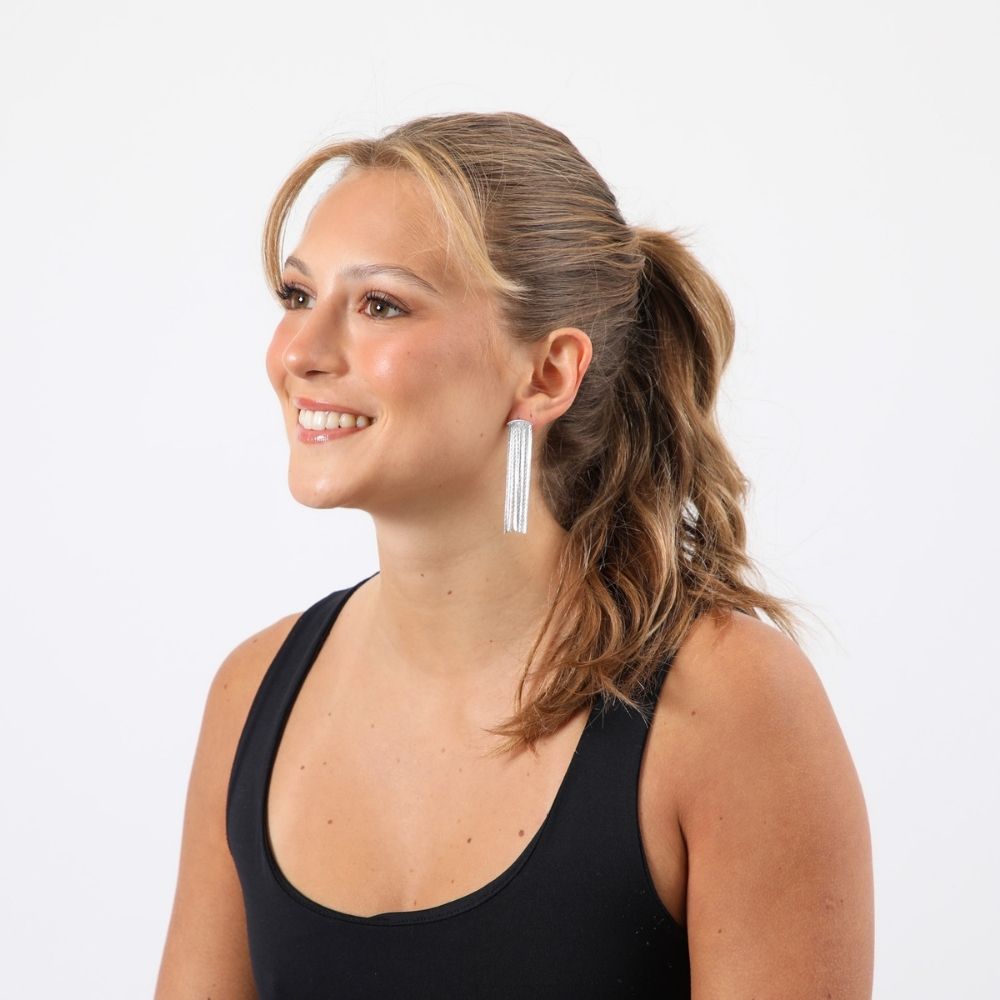 Aros Largo Maite Plateado Humana