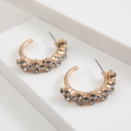 Aros Argolla Cristal Dorado Humana