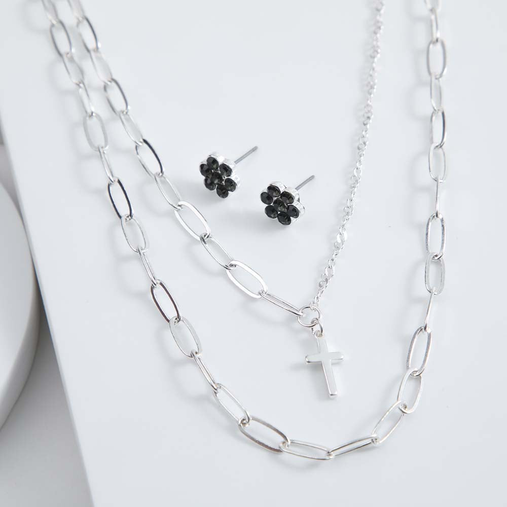 Collar + Aro Clapton Plateado i-D