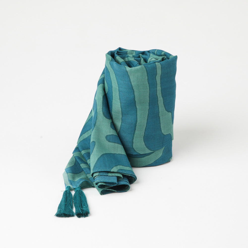 Pañuelo Estampado Baniano Verde I-D