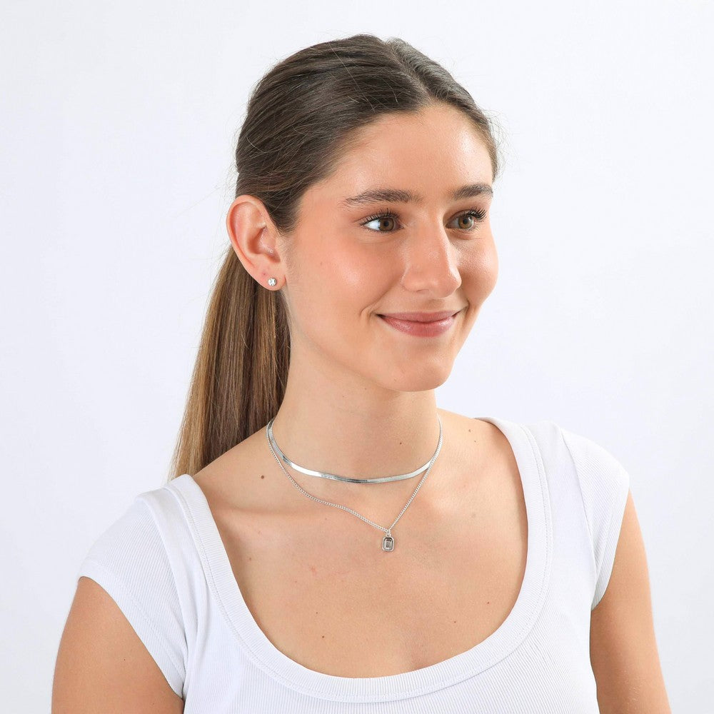 Collar Corto Talia Plateado I-D