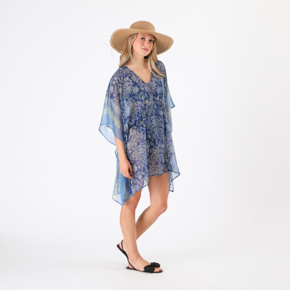 Kimono Sena Estampado floral azul Tatienne