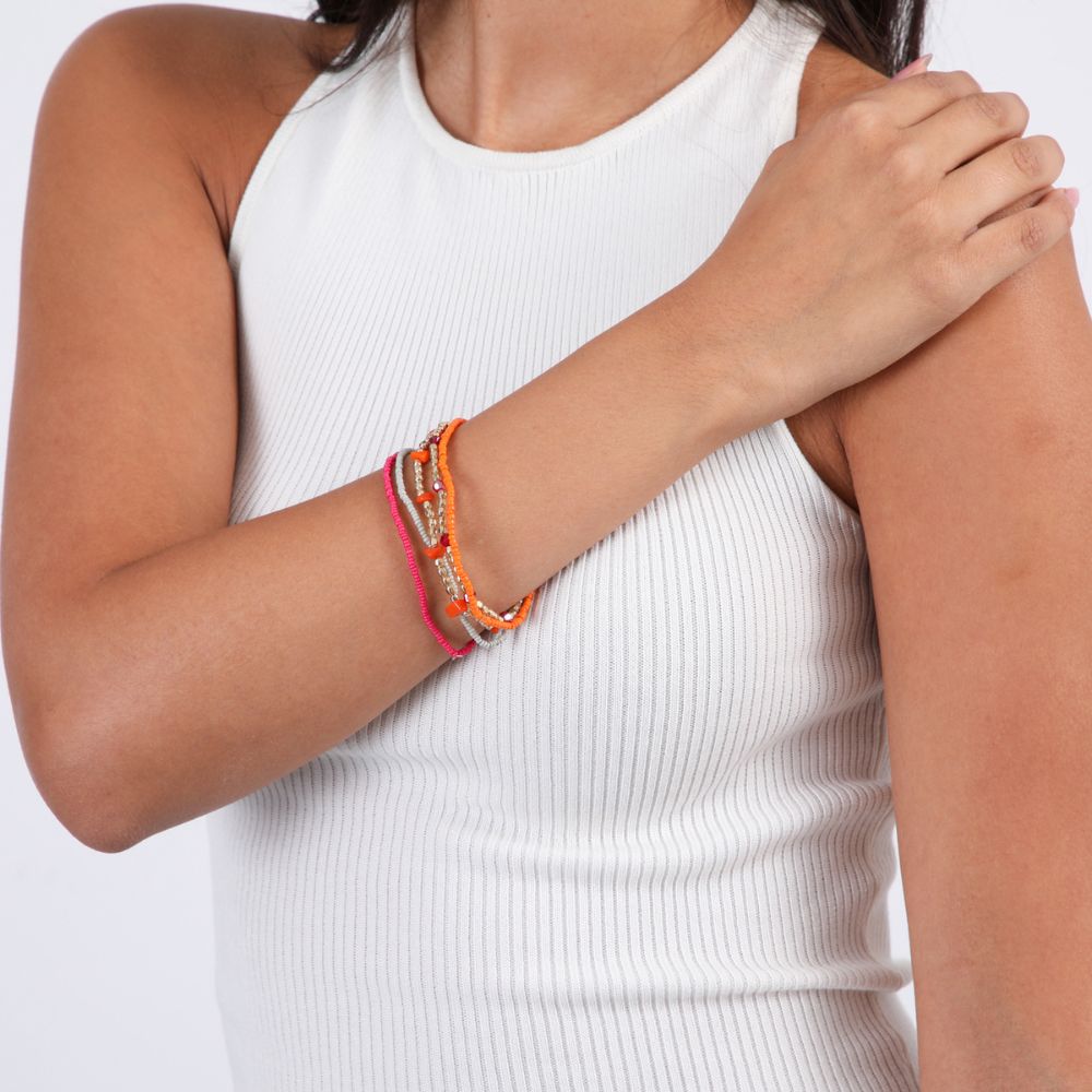 Set De 5 Pulseras Day Rosado Humana