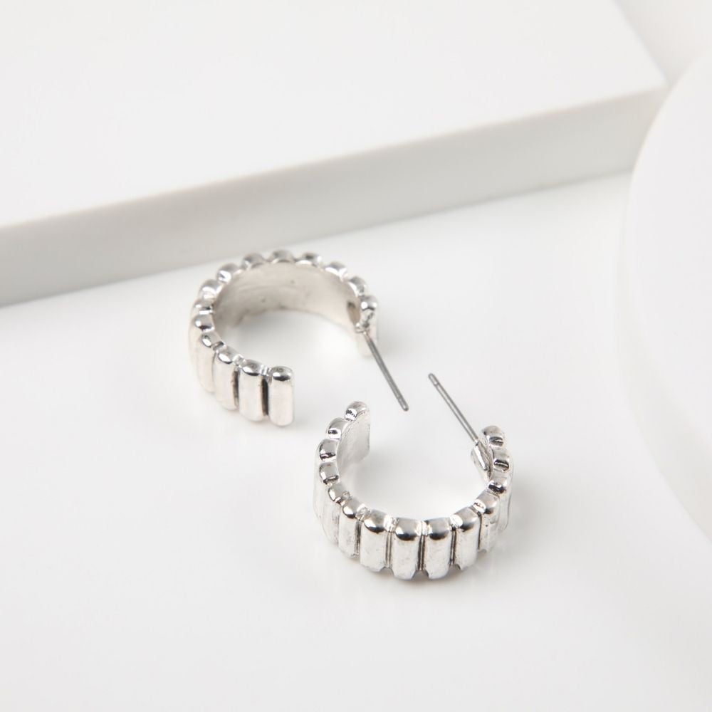 Aros Argolla Nidia Plateado Humana