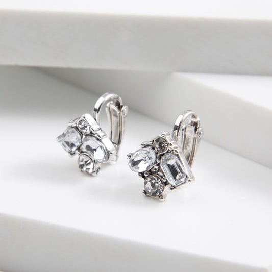 Aros Clip Stones Plateado Humana