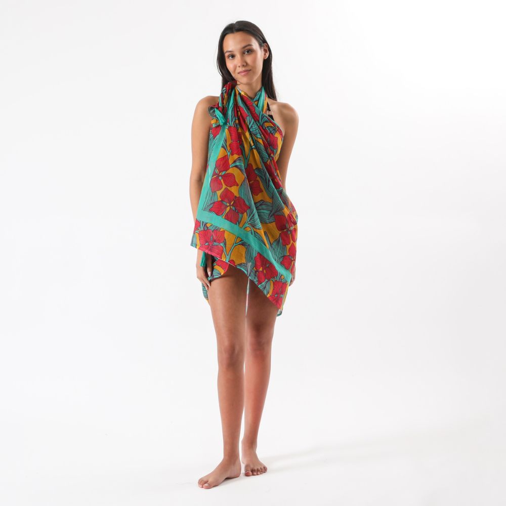 Pareo Estampado Formentera Amarillo i-D