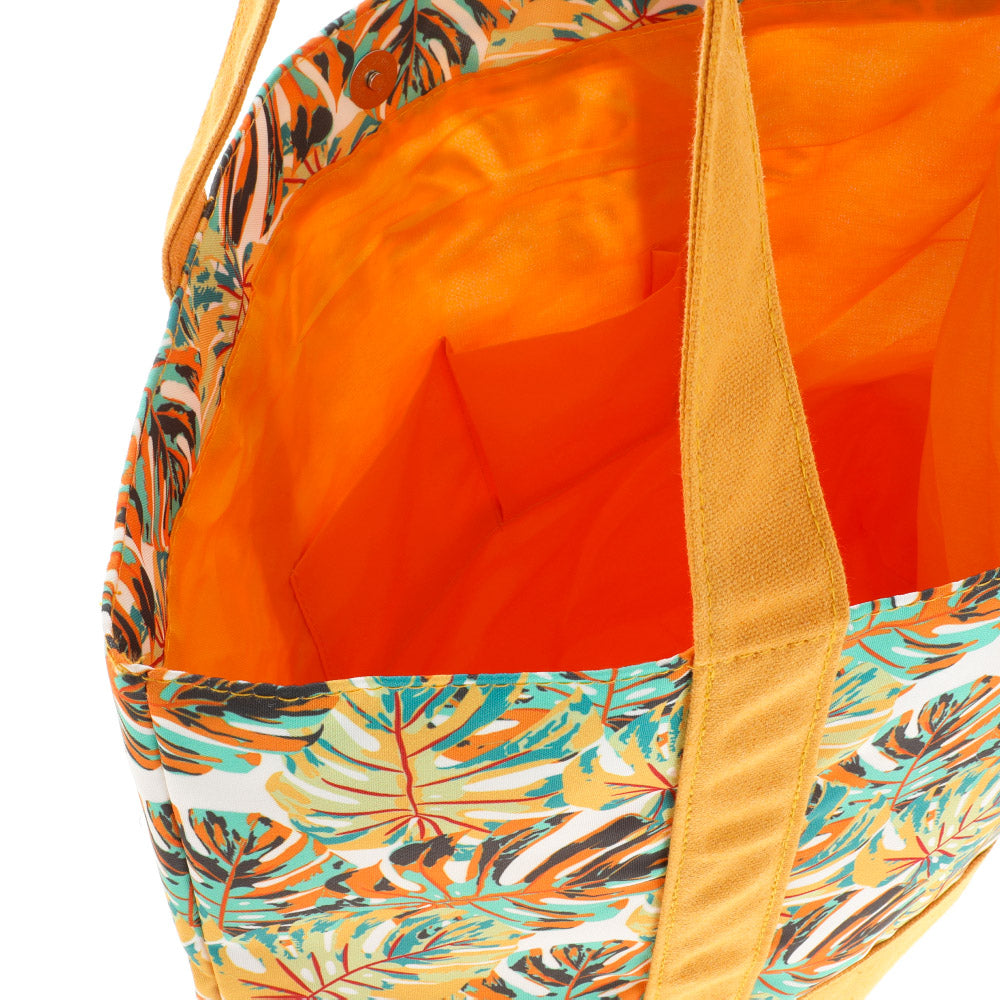 Bolso de Playa Mostaza Hojas i-D