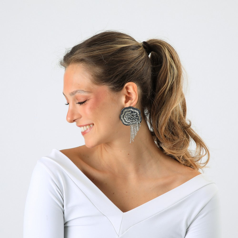 Aros Largos Rose Dorado Humana