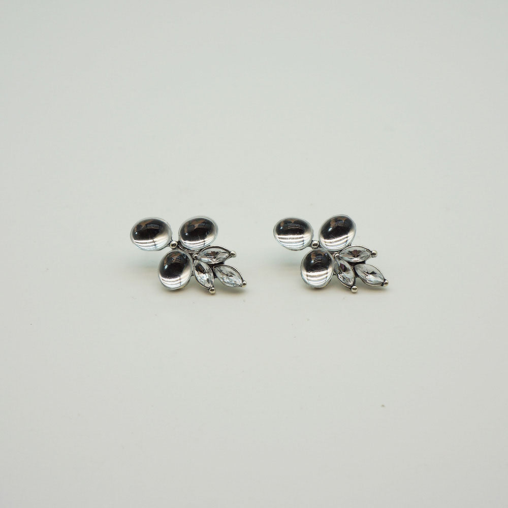 Aros Medianos Plateados Natural Mystic Rain Drops Tatienne