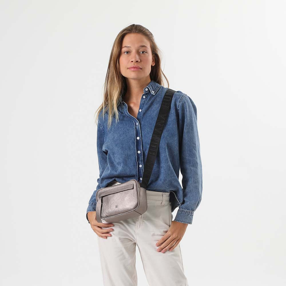 Cartera Cruzada Plata Humana