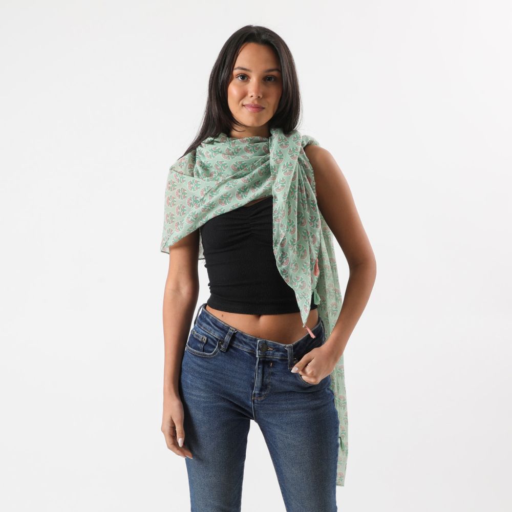 Pañuelo Estampado Jacarandá Verde i-D