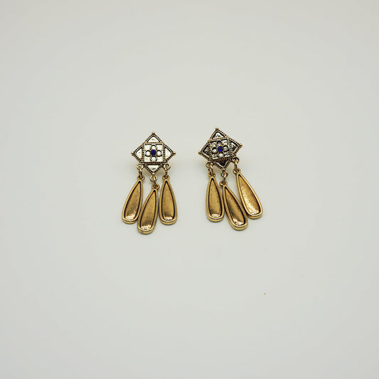 Aros Largo Vitral Dorado Tatienne