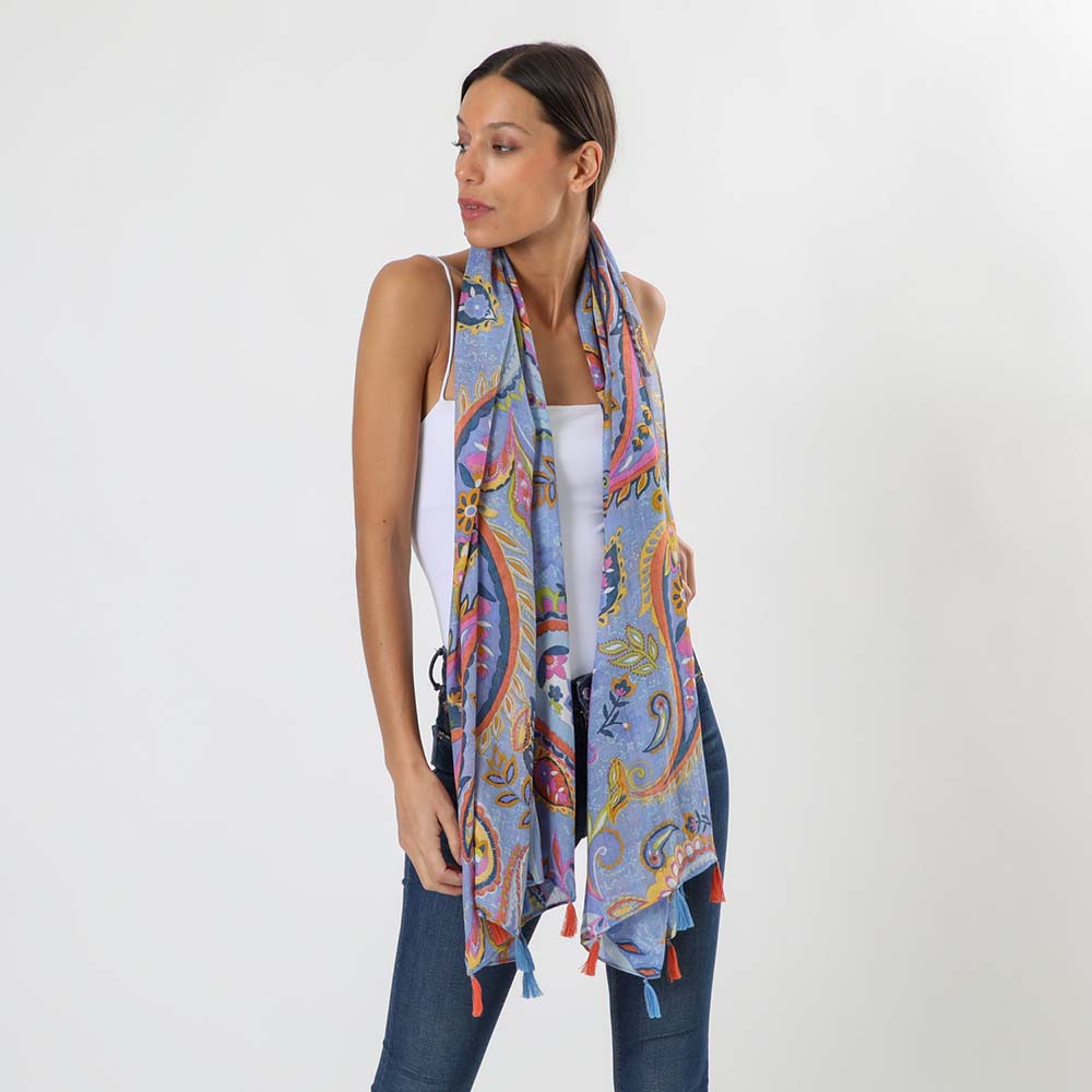 Pañuelo Estampado Serrota Celeste Humana