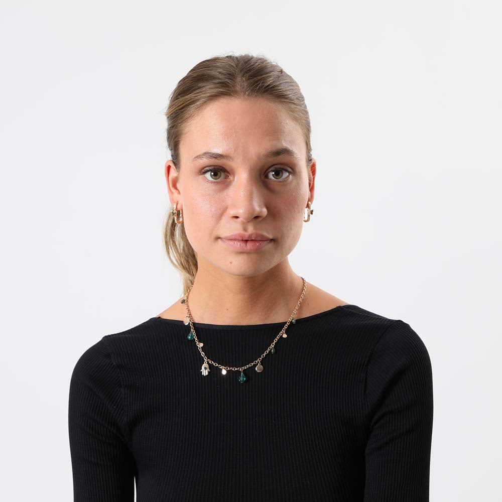 Collar Corto Amaranto Verde Tatienne