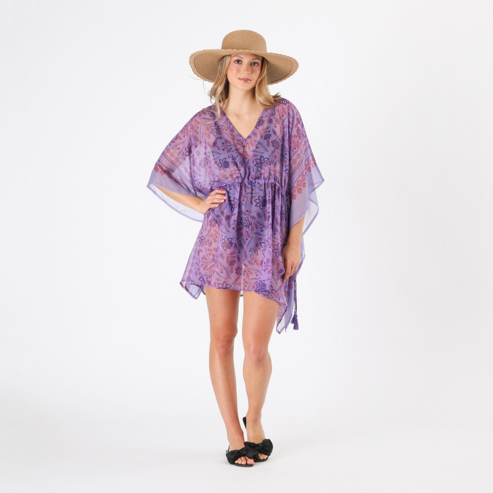 Kimono Sena Estampado floral morado Tatienne