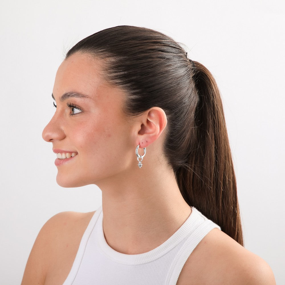 Aros Argollas Olga Plateado I-D