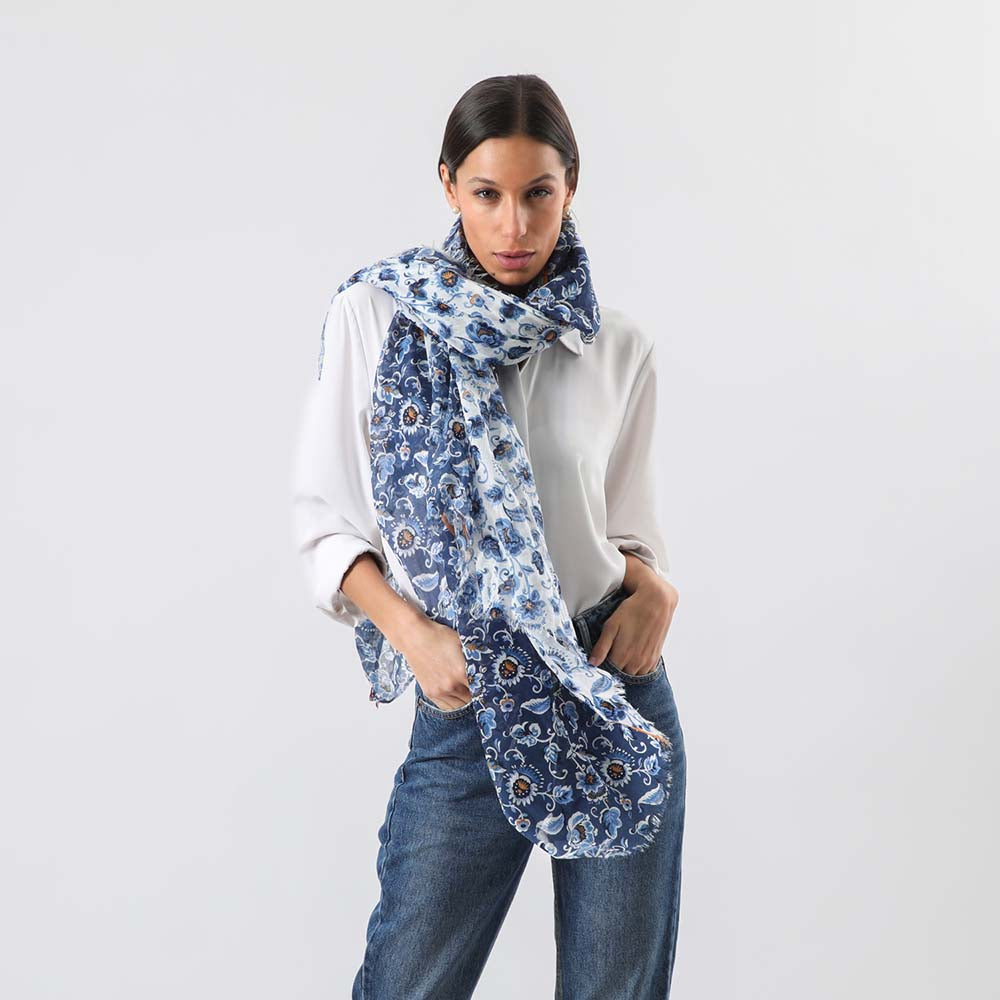 Pañuelo Estampado Violeta Azul Tatienne