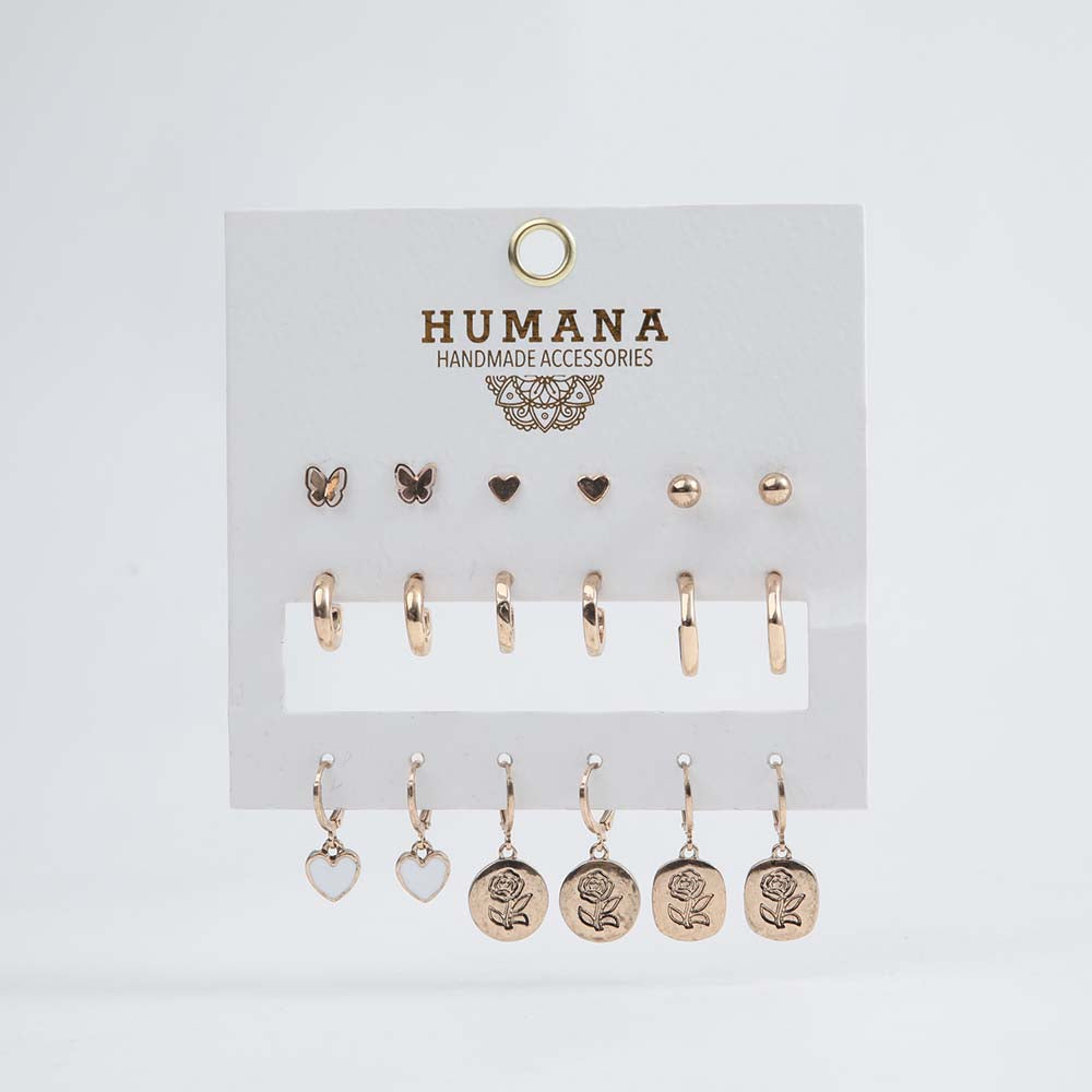 Set Aros Rodiola Dorados Humana