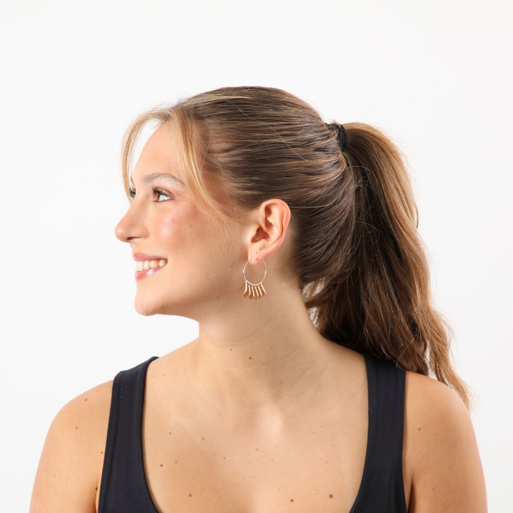 Aros Argollas Flowered Psychodelia Dorado Tatienne