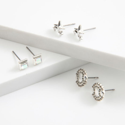 Aros Set Elva Plateado I-D