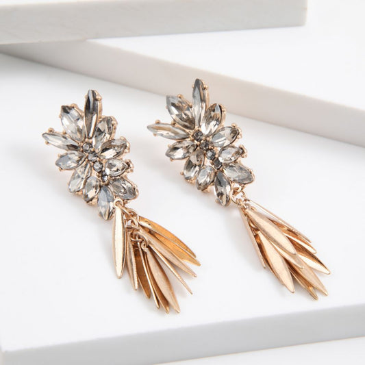 Aros Largo Hojas Dorado Humana