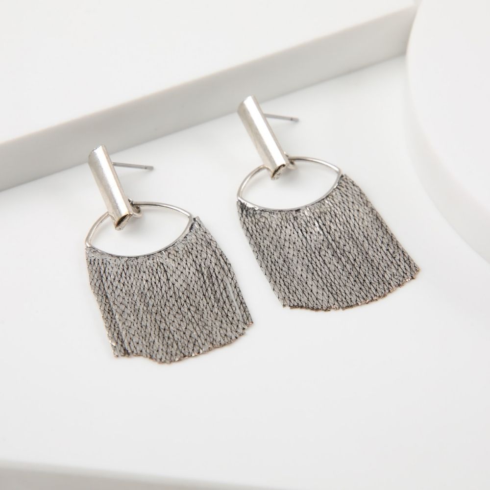 Aros Largo Jackie Plateado Humana