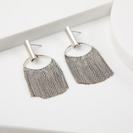 Aros Largo Jackie Plateado Humana