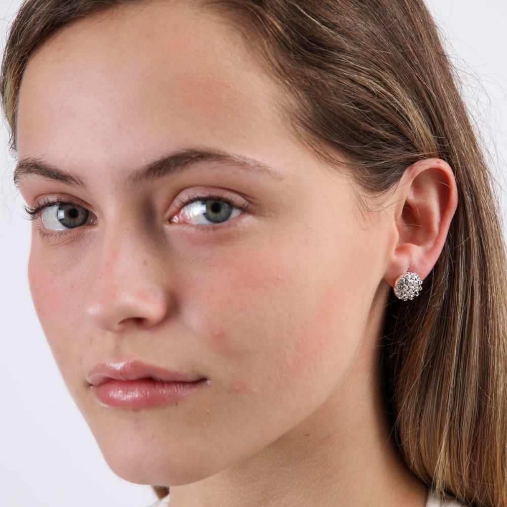 Aros Pegado Dots Plateado Humana