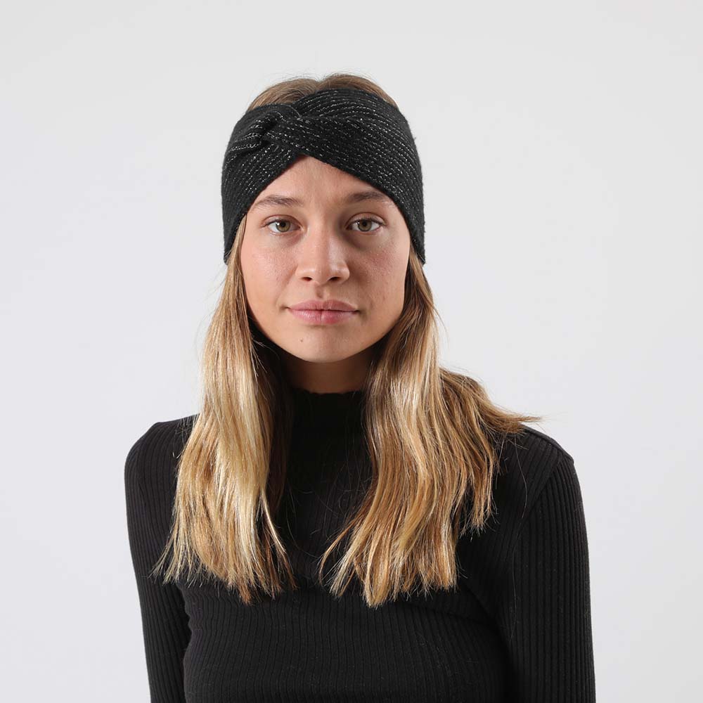 Cintillo Tejido Lurex Negro i-D