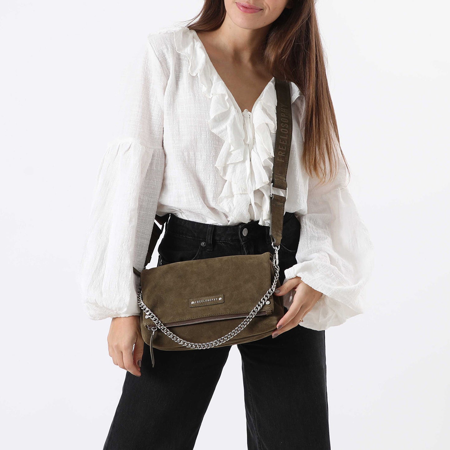 Cartera Cuero Cruzada Amsterdam Olive