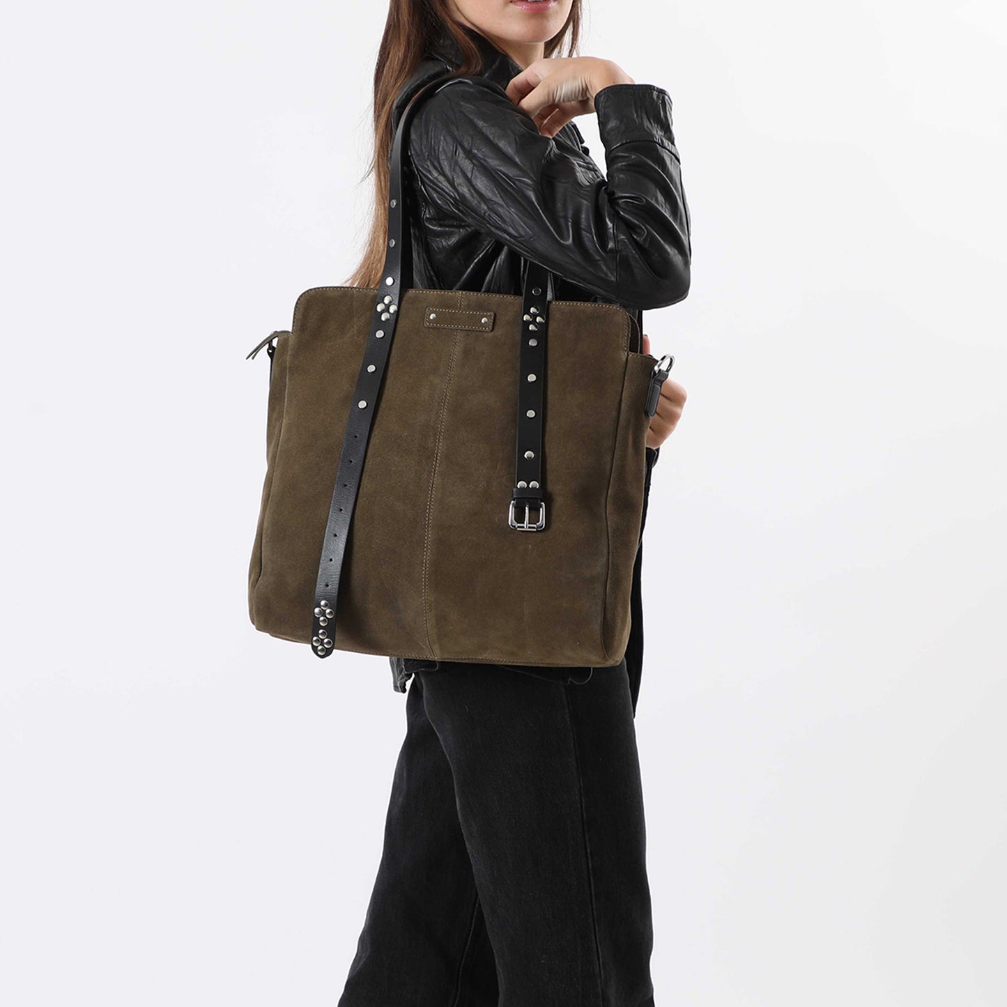 Cartera Cuero Hombro Budapest Olive