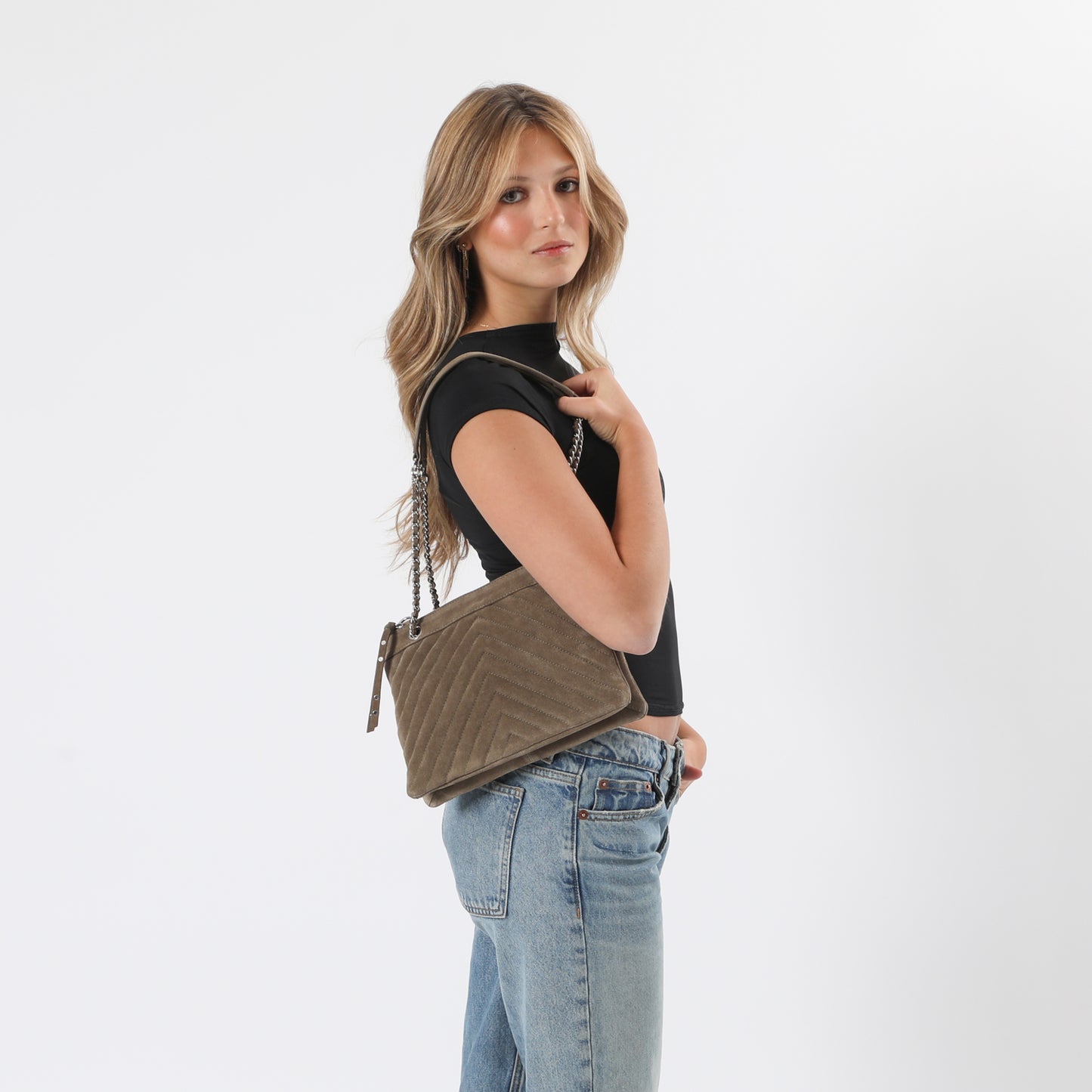 Cartera Cuero Cruzada Roma Olive