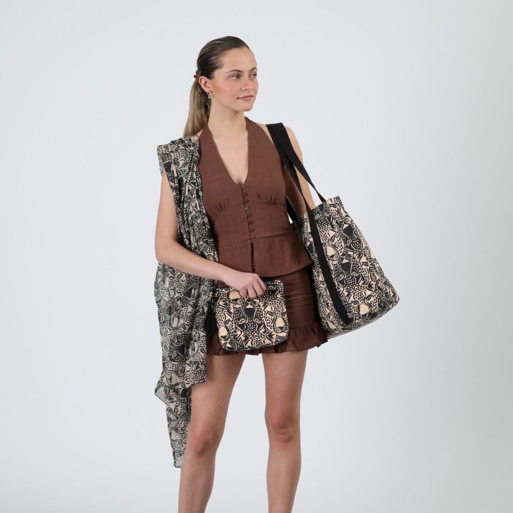 Set Cartera, Estuche y Pareo Graco Jaguar Playa Humana
