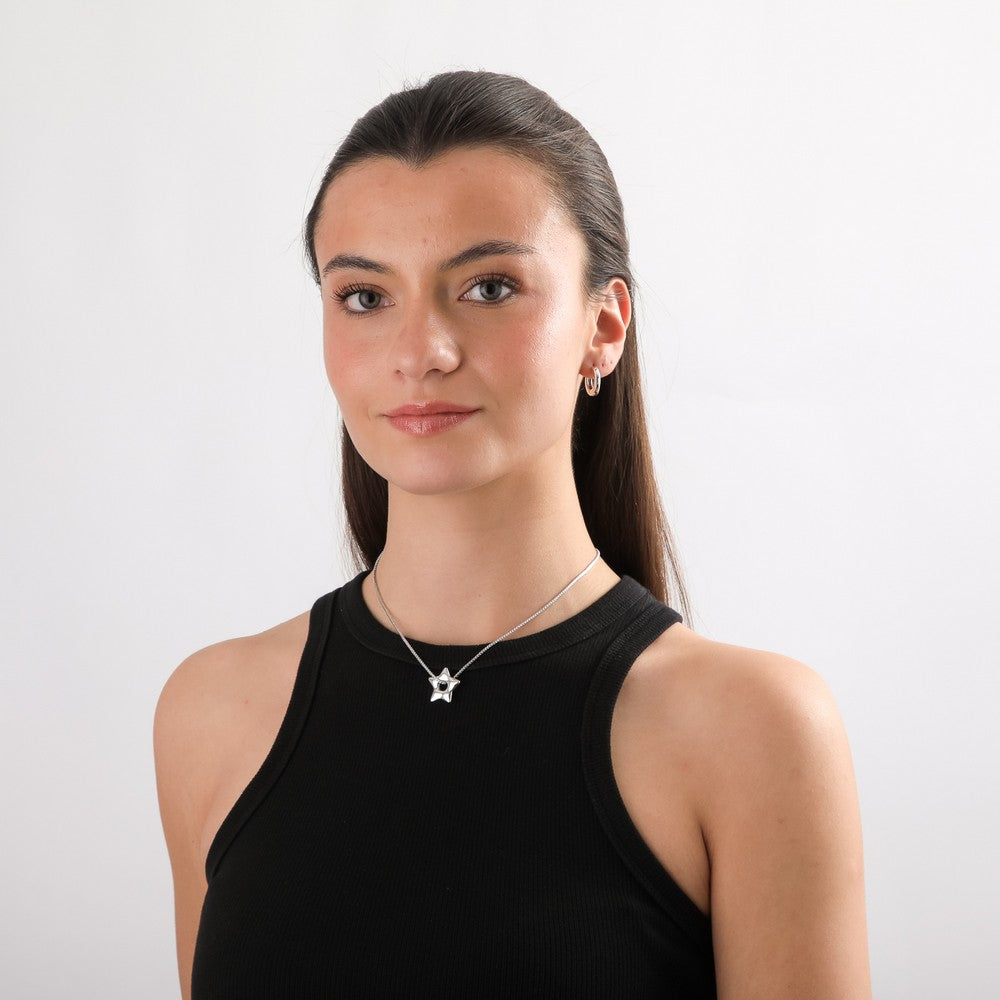 Set De Collar Queta Plateado I-D