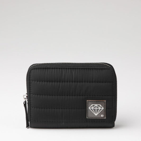 Billetera mediana Alcudia Nylon acolchado negro ID