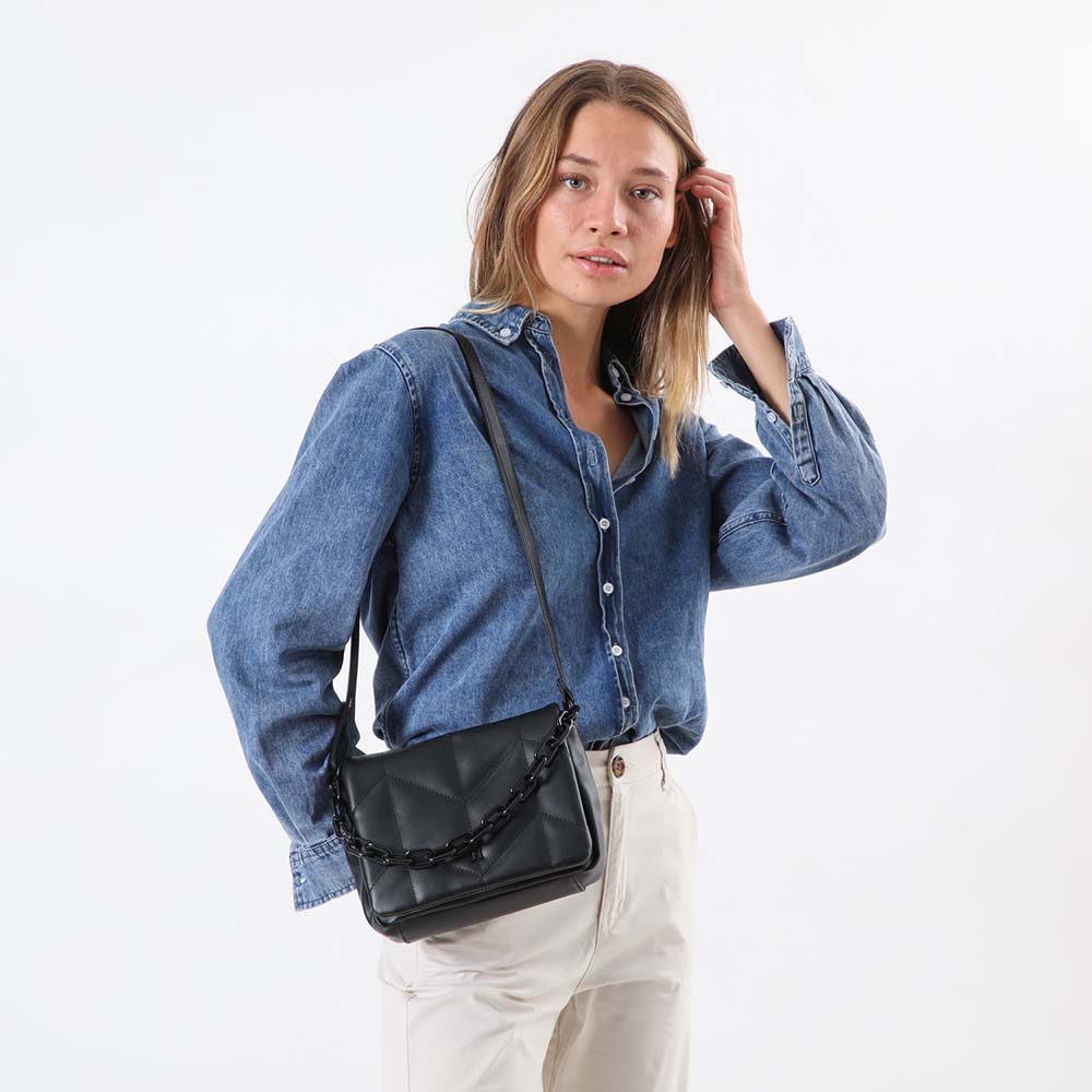 Cartera Cruzada Smith Negro Humana