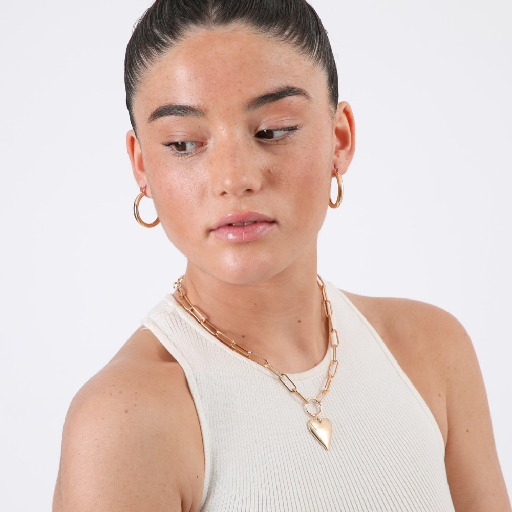 Set de argollas y collar Sirenna Dorado ID