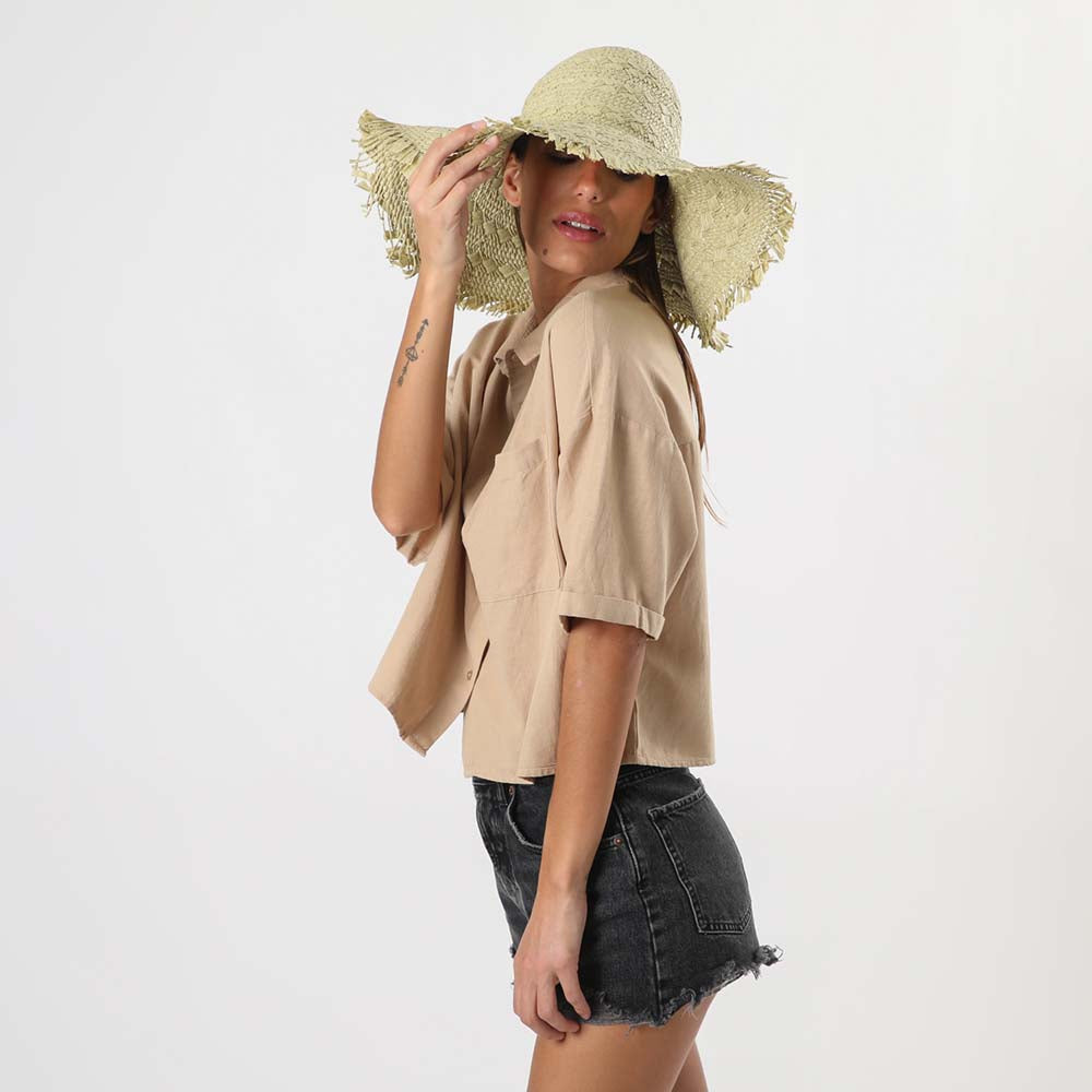 Sombrero Fringes Beige Humana