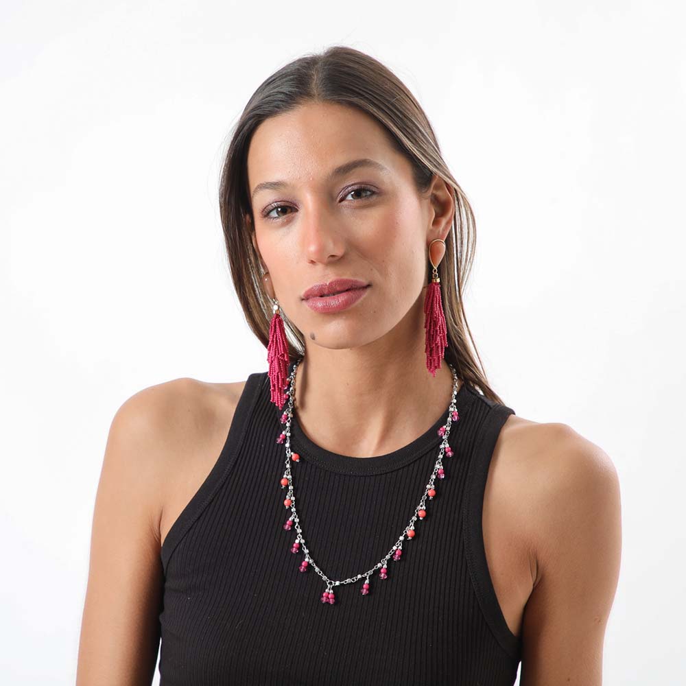 Aros Largos Alicante Fucsia Humana