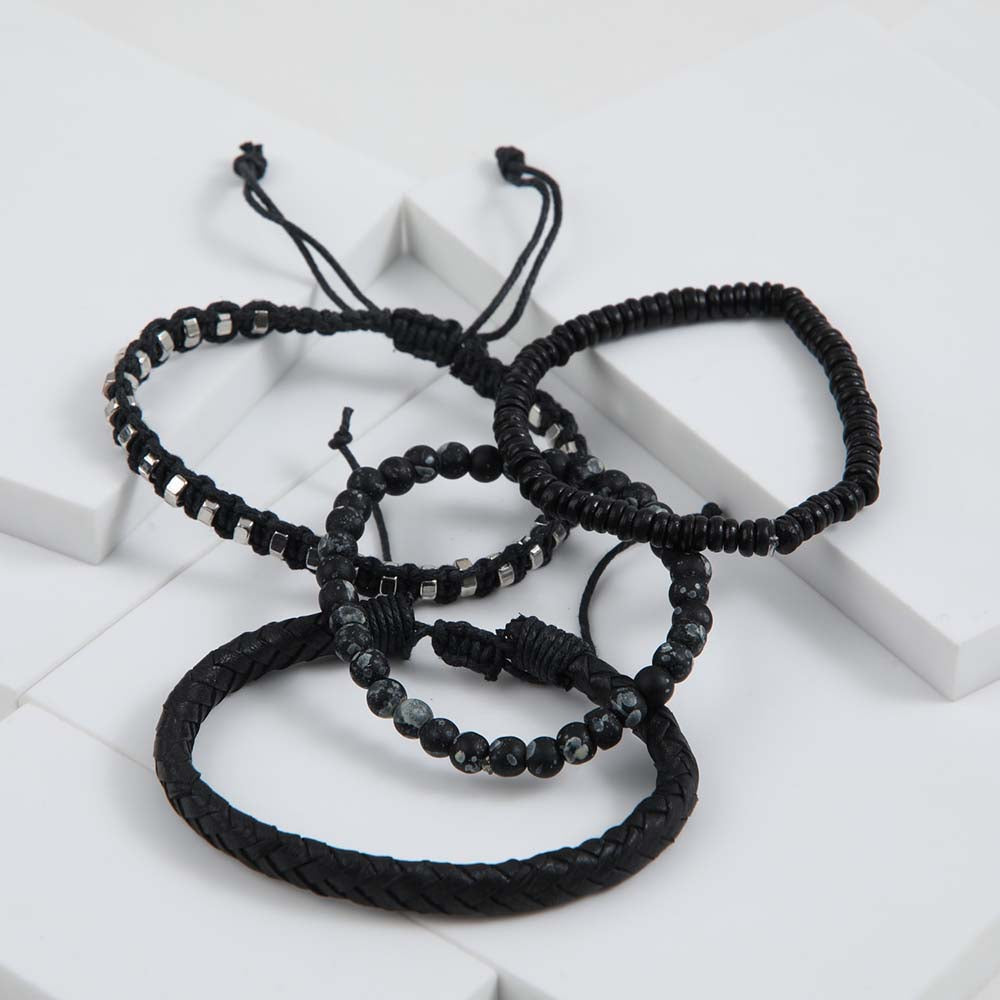 Set Pulseras Siros Negro Gorillaz by Bobs