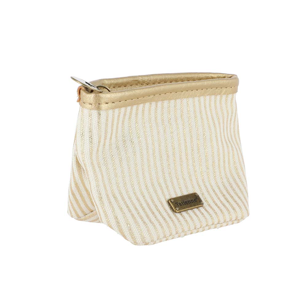 Billetera Monedero Raya Beige Tatienne