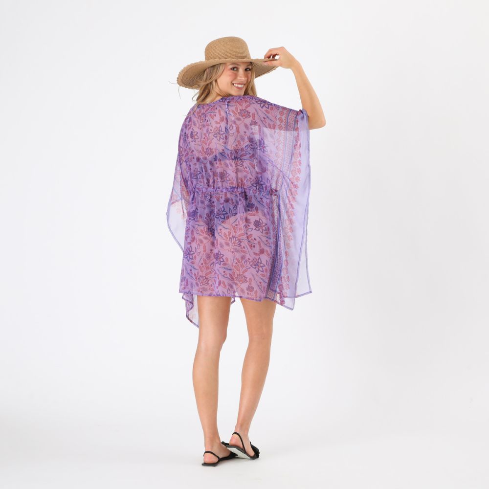 Kimono Sena Estampado floral morado Tatienne