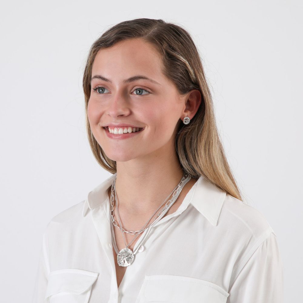Collar Corto Triple Flora Plateado Tatienne