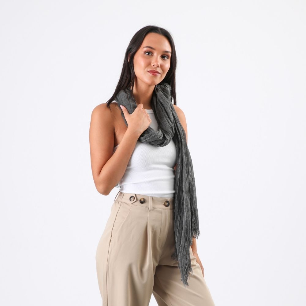 Pañuelo Liso Lina Lurex Gris Tatienne