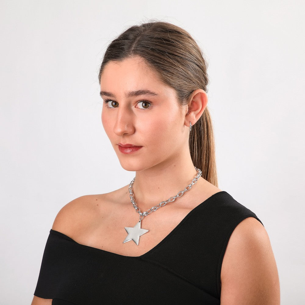 Collar Corto Taro Plateado Humana