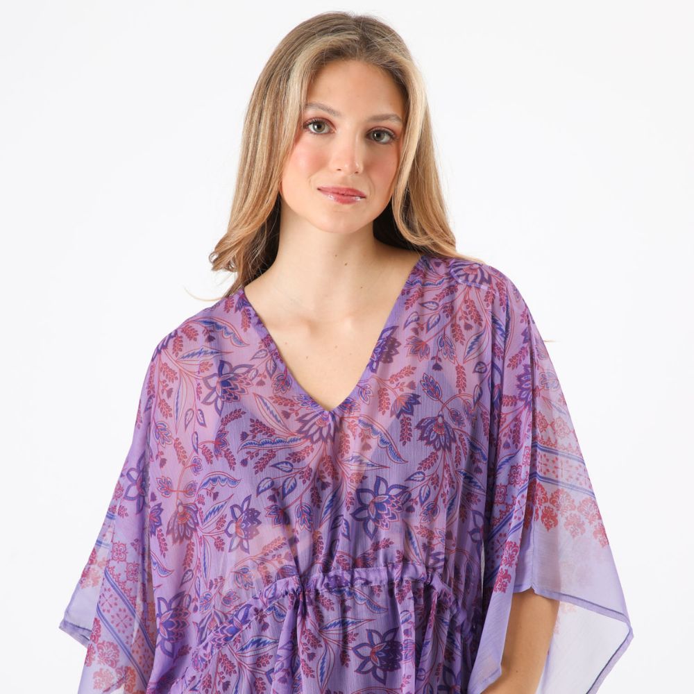 Kimono Sena Estampado floral morado Tatienne