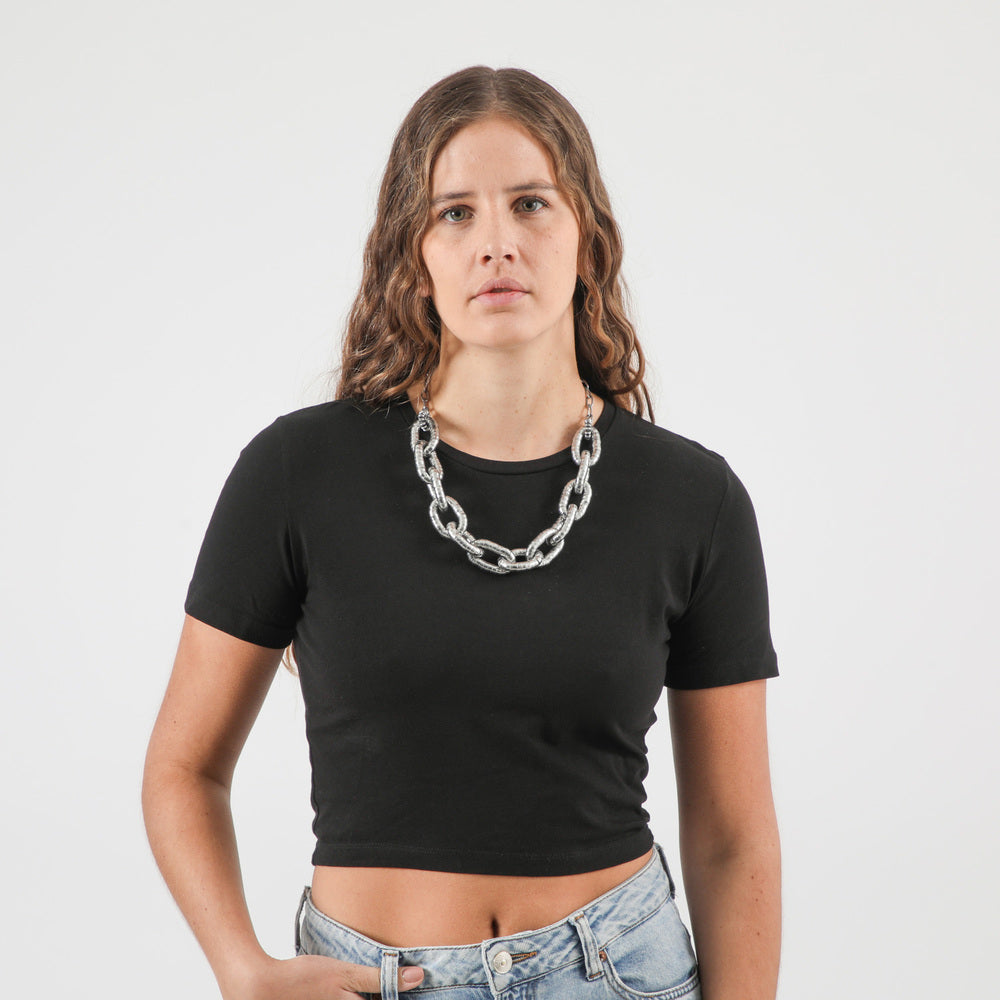 Collar Corto Keys Plateado Humana