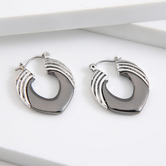 Aros Argolla Espiga Plateado Humana